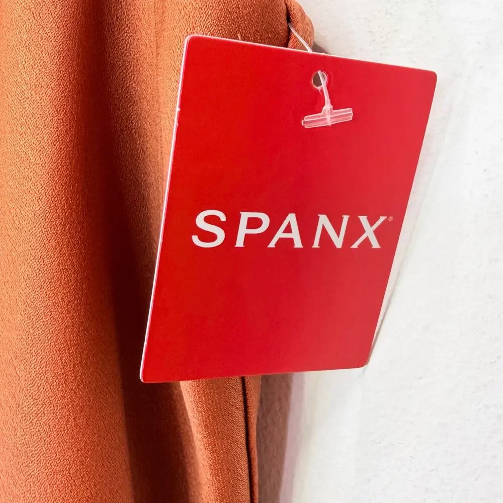 SPANX Carefree Reversible Slip Dress M Sedona Rust Crepe / Satin Minimalist NEW